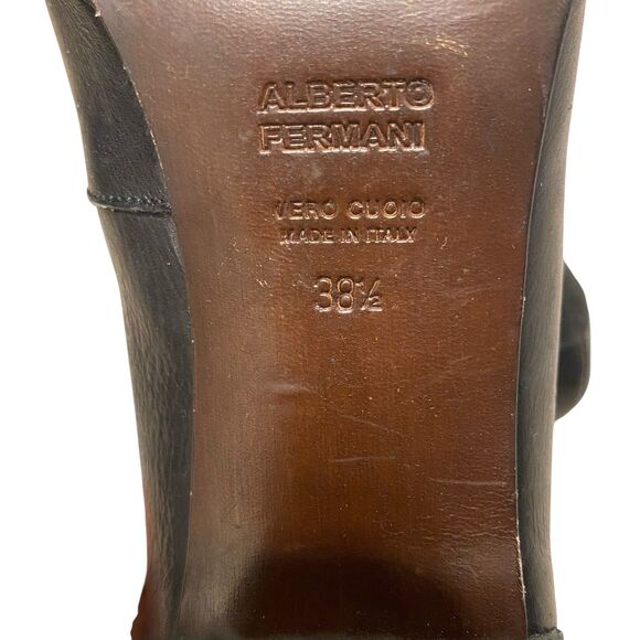 Alberto Fermani Heels Mary Jane Sz 8 EU 38.5 Black Leather Retro Made Italy - Picture 10 of 10